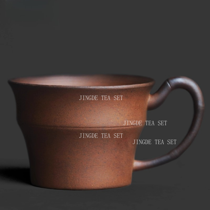 Coffee Tea In Chinese - Rough Pottery Bamboo Handle Teacup Chinese