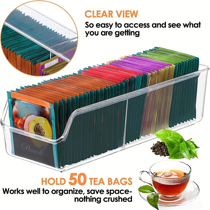 Coffee Tea Drawer Organizer - 1pc Clear Tea Bag Organizer Box