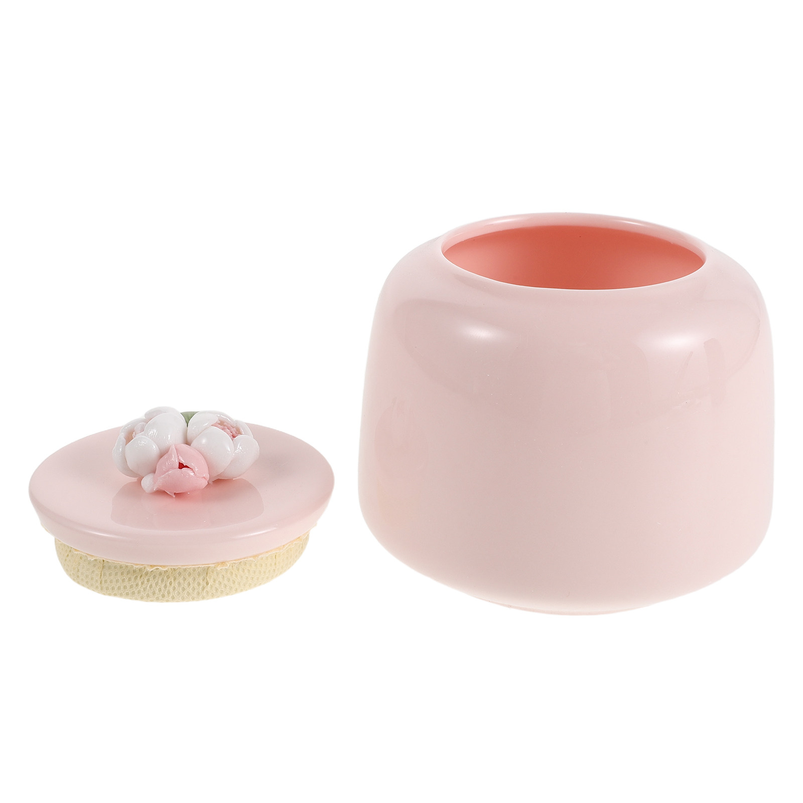 Coffee Tea Leaf And Bean - Ceramic Tea Jar Pink Porcelain Food
