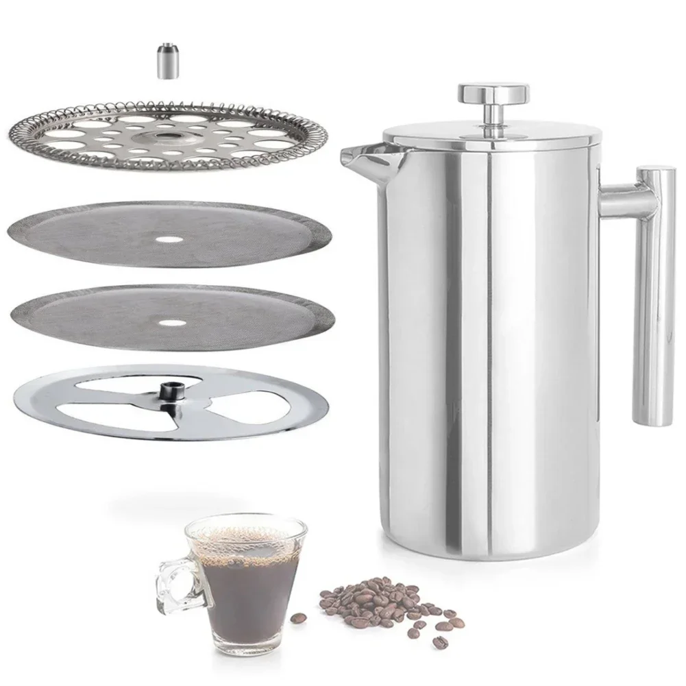 French Press Coffee & Tea - 4 Pcs Stainless Steel French Press