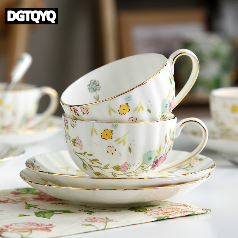 Coffee Tea Sugar Set - 2Pcs Vintage Floral Ceramic Coffee Cup