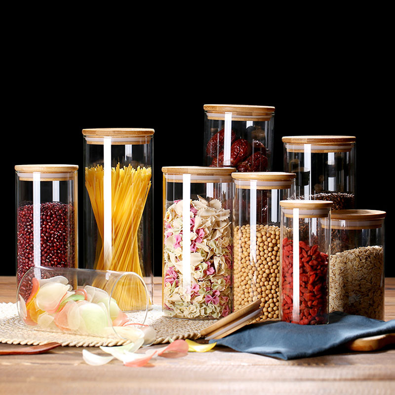Coffee Tea Leaf And Bean - Glass Food Storage Jars with Airtight