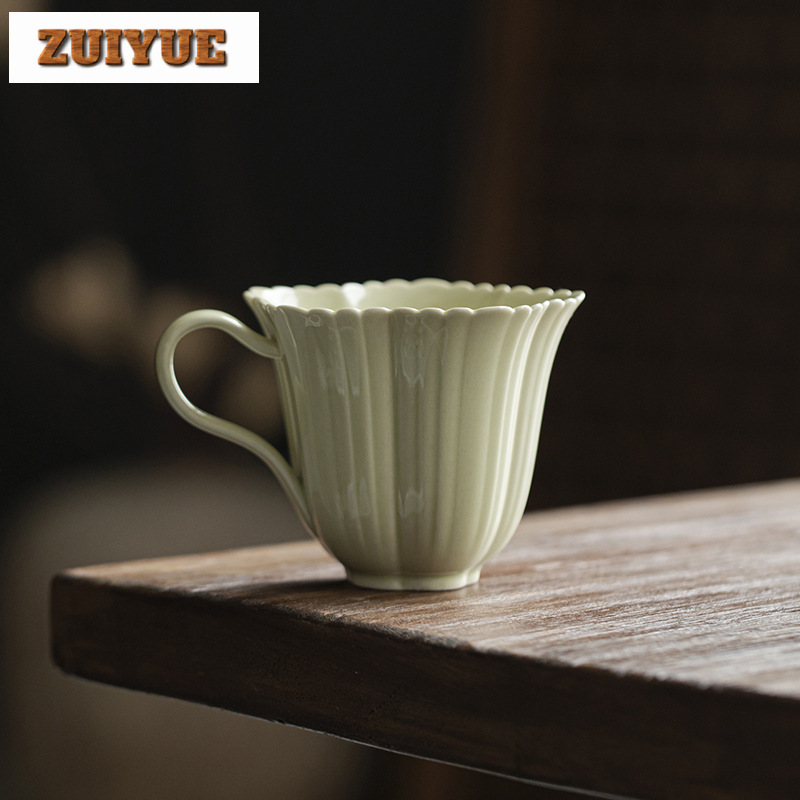 Coffee Tea Green - 150ml Reed Green Handmade Coffee Cup