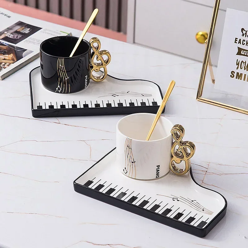 Coffee Tea Spoon - 200ml Creative Piano Coffee Mugs with