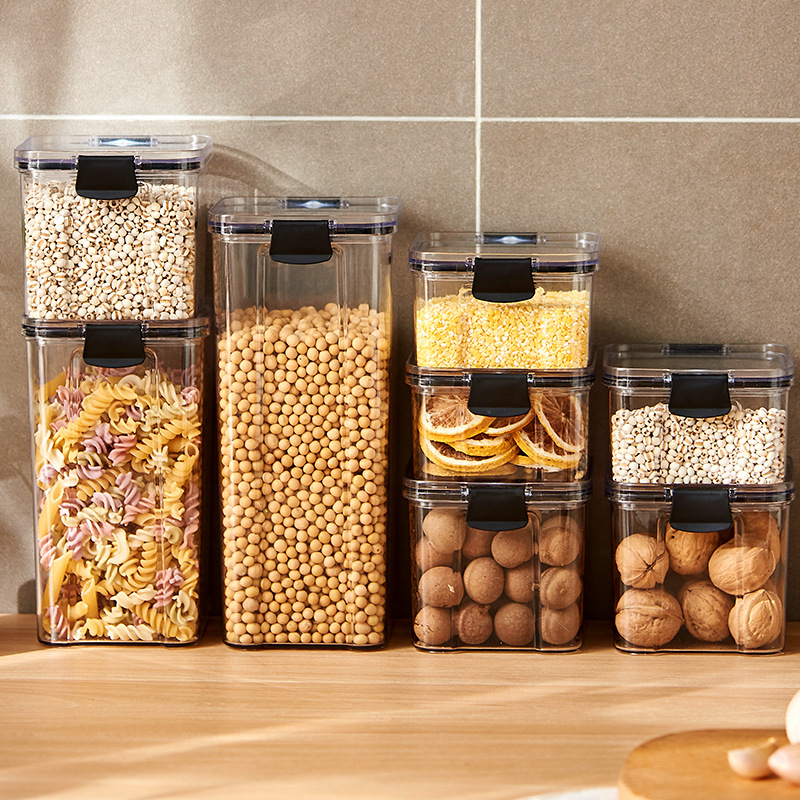 Coffee Tea Sugar Container Set - Sealed Jars Kitchen Grain Storage Organizer