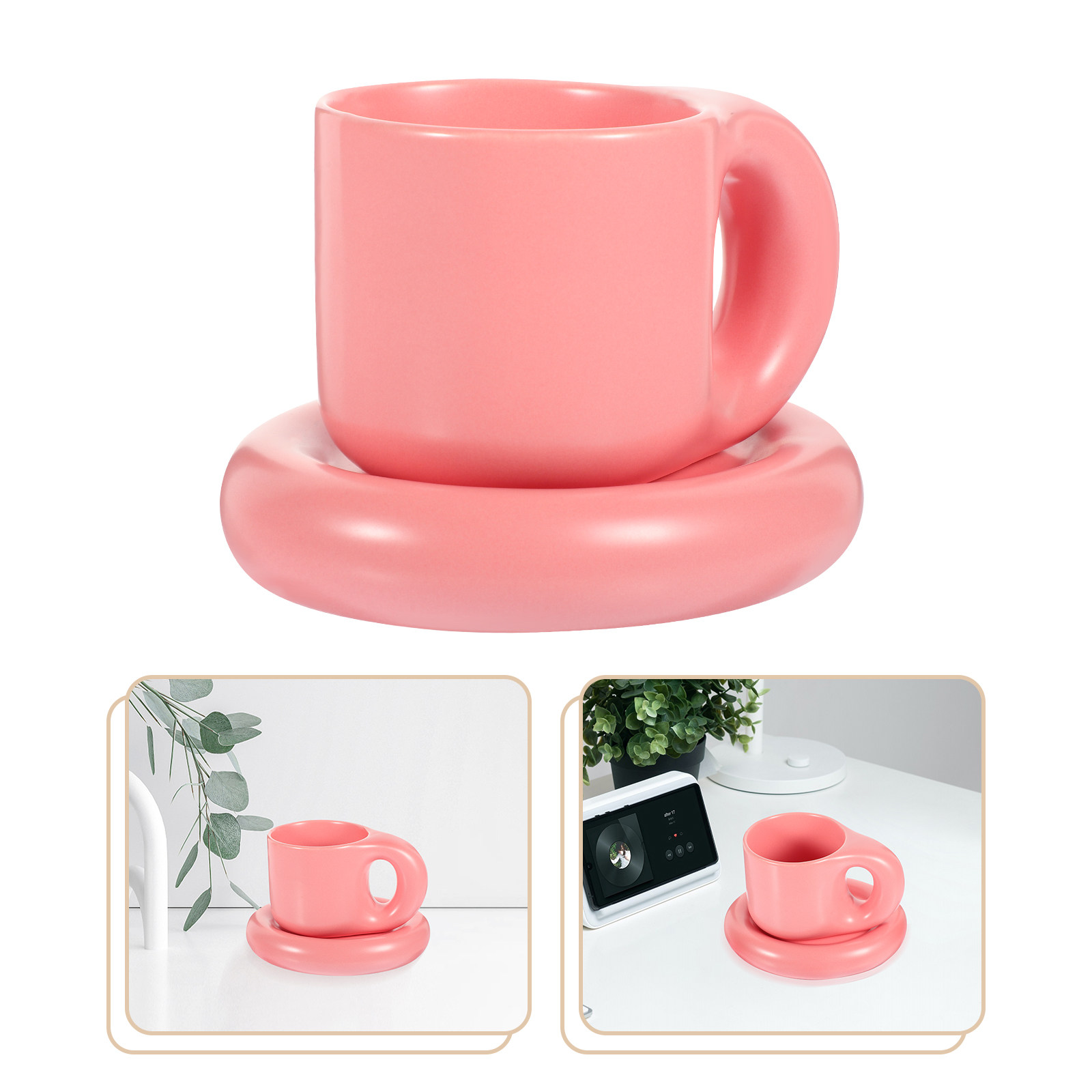 Coffee Tea Hot - Ceramic Coffee Cup Set with Saucer