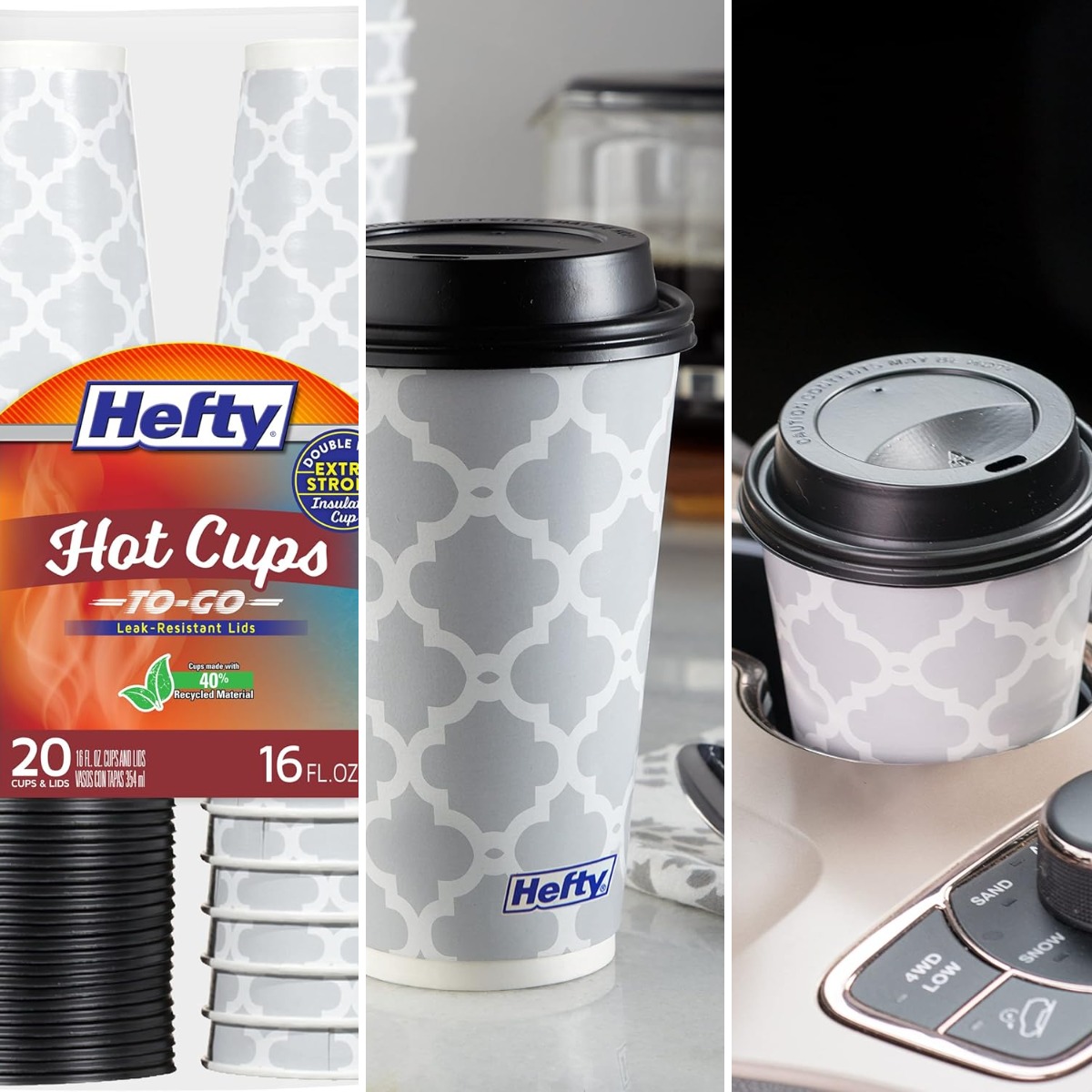 Coffee Tea And Cocoa - Disposable Hot Cups with Lids, Insulated