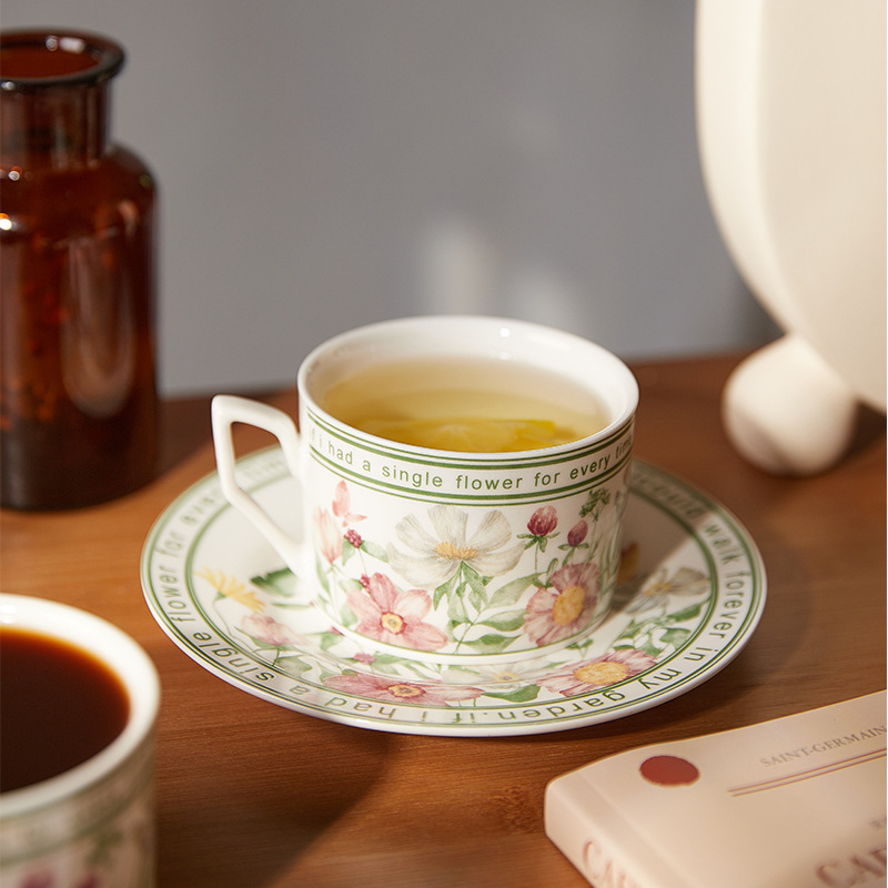 Coffee Tea Drawer Organizer - French Retro Style Coffee Cup and