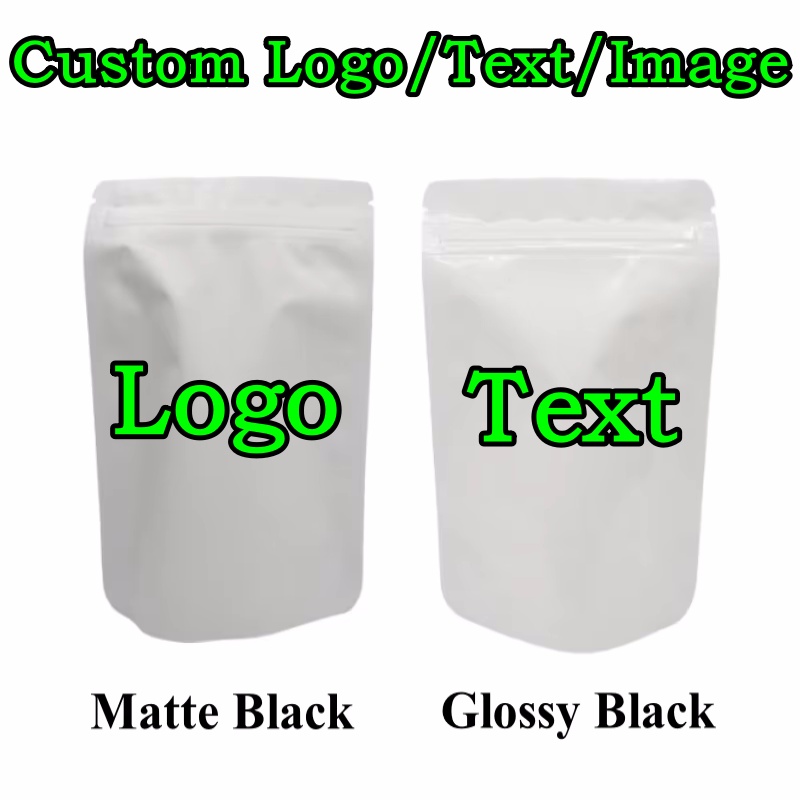 Coffee Tea And Cocoa - 100PCS Stand-up Matte/Glossy White Aluminum Foil