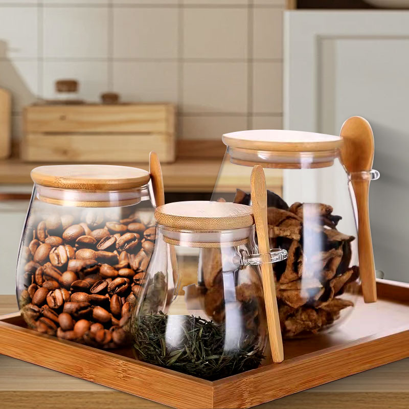 34oz sealed glass jar with spo - đánh giá và giá Coffee Tea Sugar Container Set