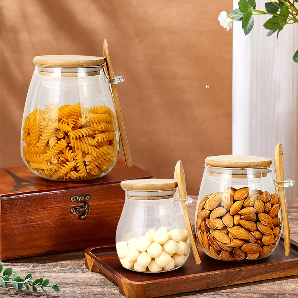 34oz sealed glass jar with spo - đánh giá và giá Coffee Tea Sugar Container Set