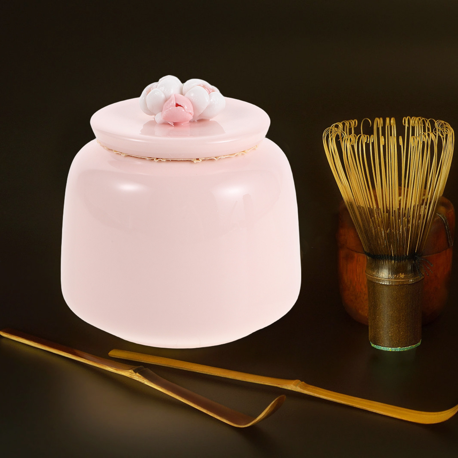Ceramic Tea Jar Pink Porcelain - đánh giá và giá Coffee Tea Leaf And Bean
