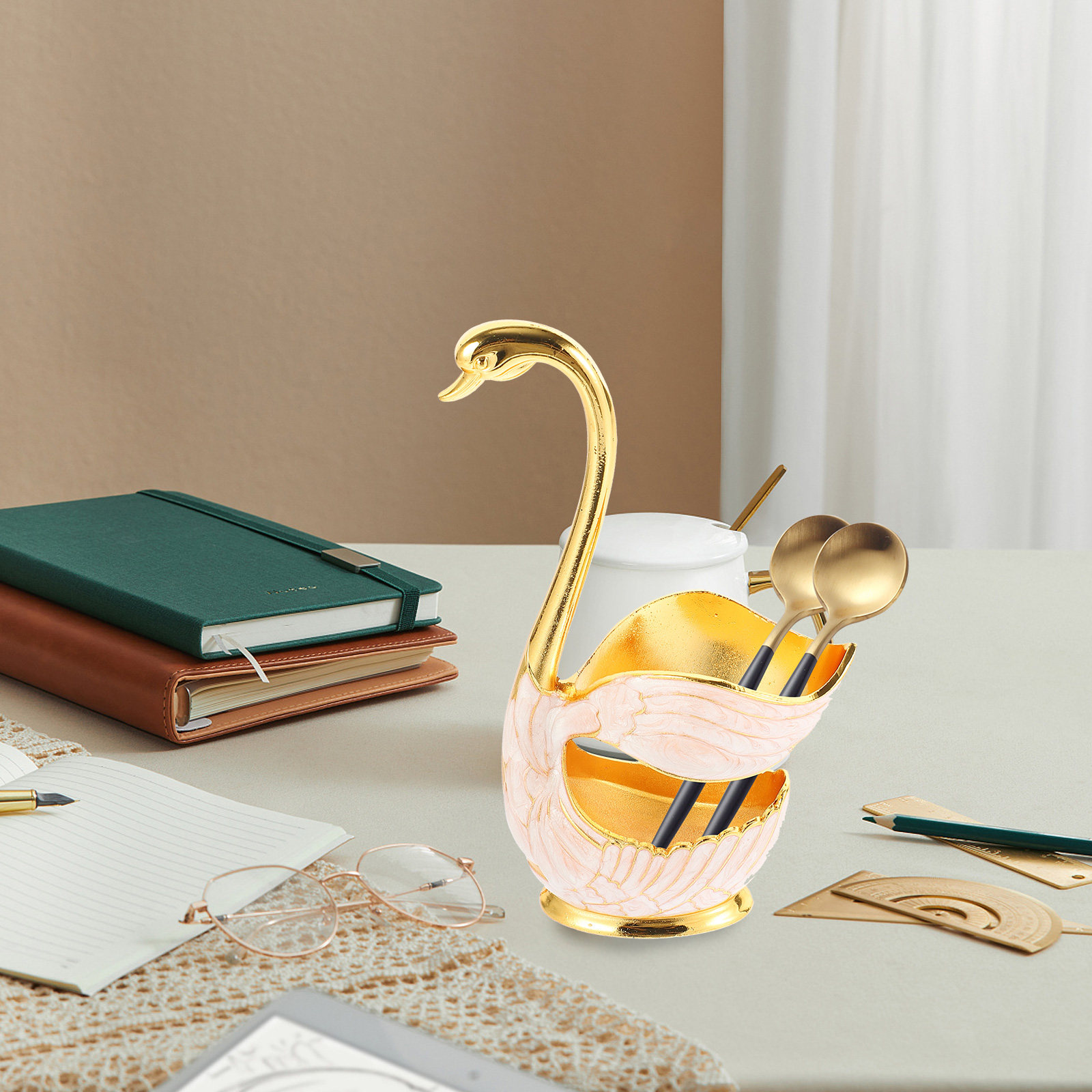 Swan Spoon Holder Dessert Coff - đánh giá và giá Coffee Tea Spoon