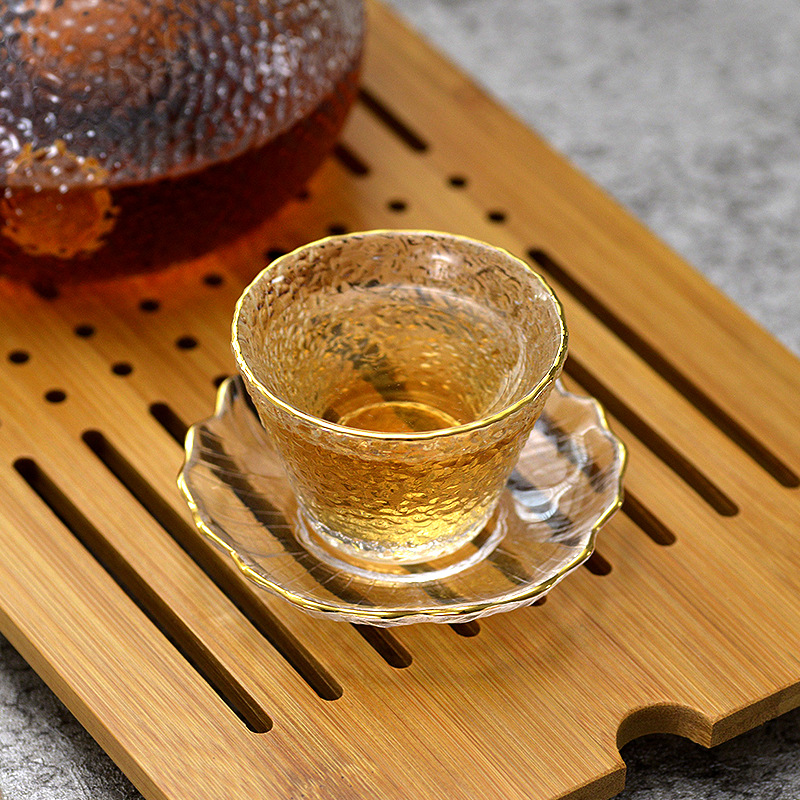 Gold Glass Tea Cup with Gold R - đánh giá và giá Coffee Tea Green