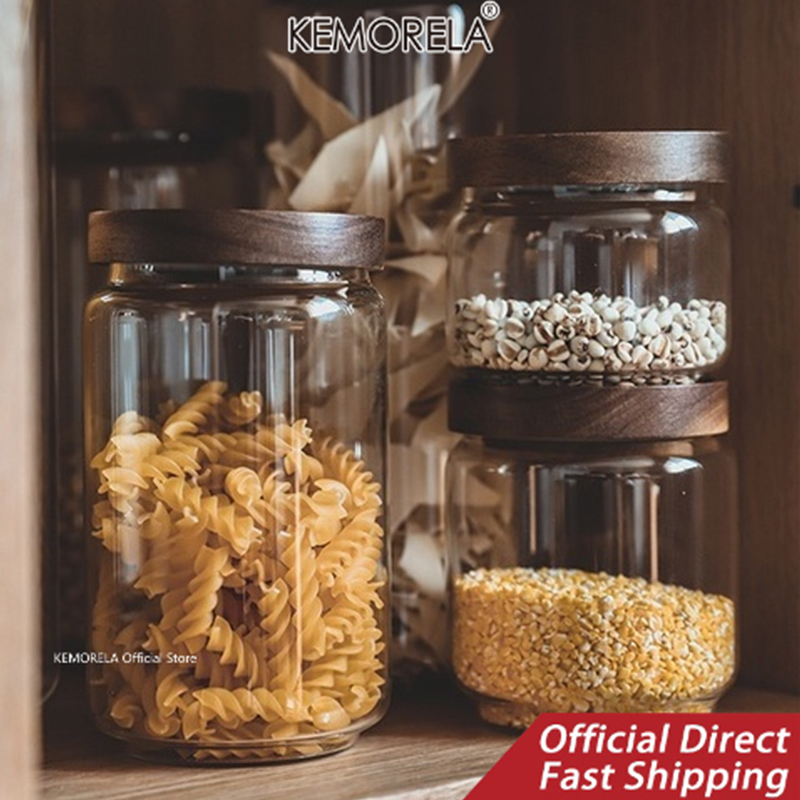 Wood Lid Glass Airtight Canist - đánh giá và giá Coffee Tea Sugar Container Set