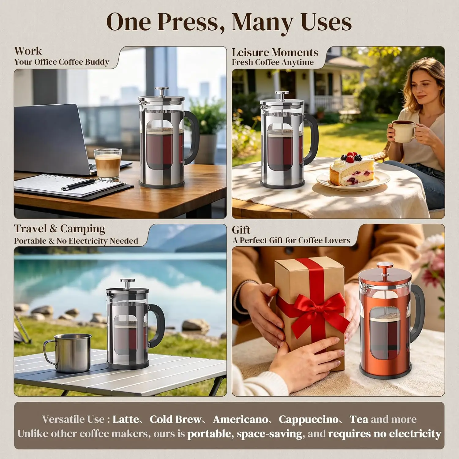 French Press Coffee Maker 34oz - đánh giá và giá French Press Coffee & Tea