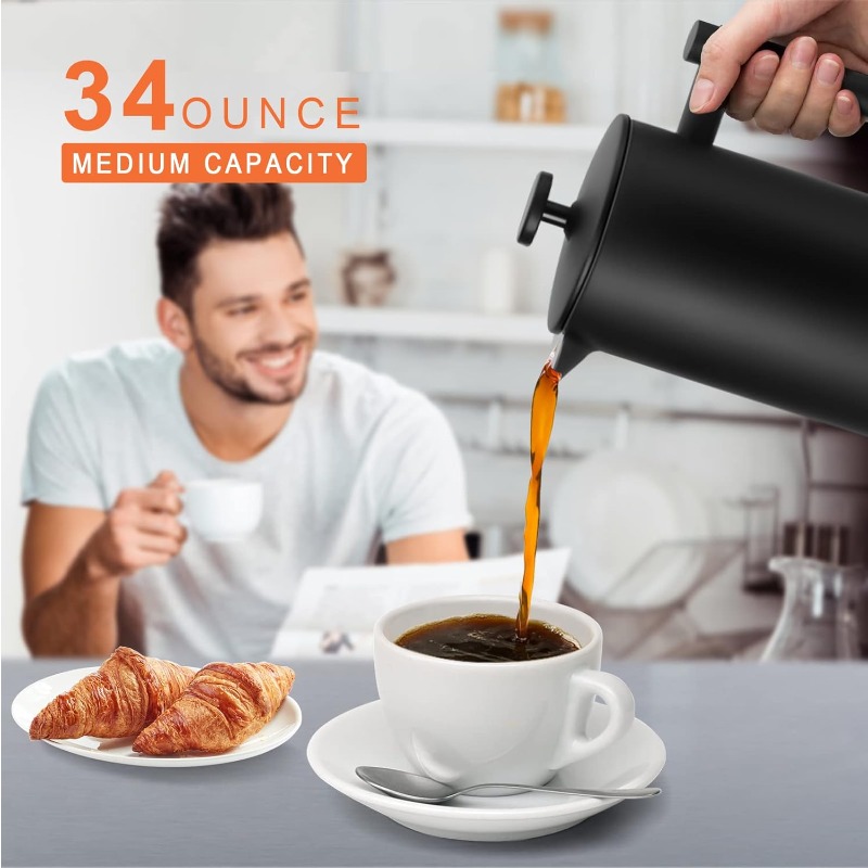 French Press Coffee Maker 34 O - đánh giá và giá French Press Coffee & Tea