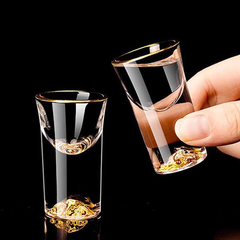 6pcs Golden Edged Short Glass  - đánh giá và giá Mug Tea Coffee
