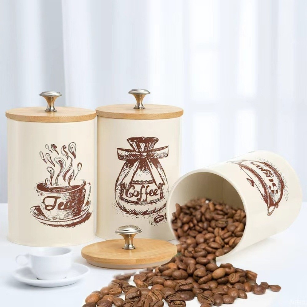 3pcs Metal Coffee Canister Set - đánh giá và giá Coffee Tea Sugar Container Set