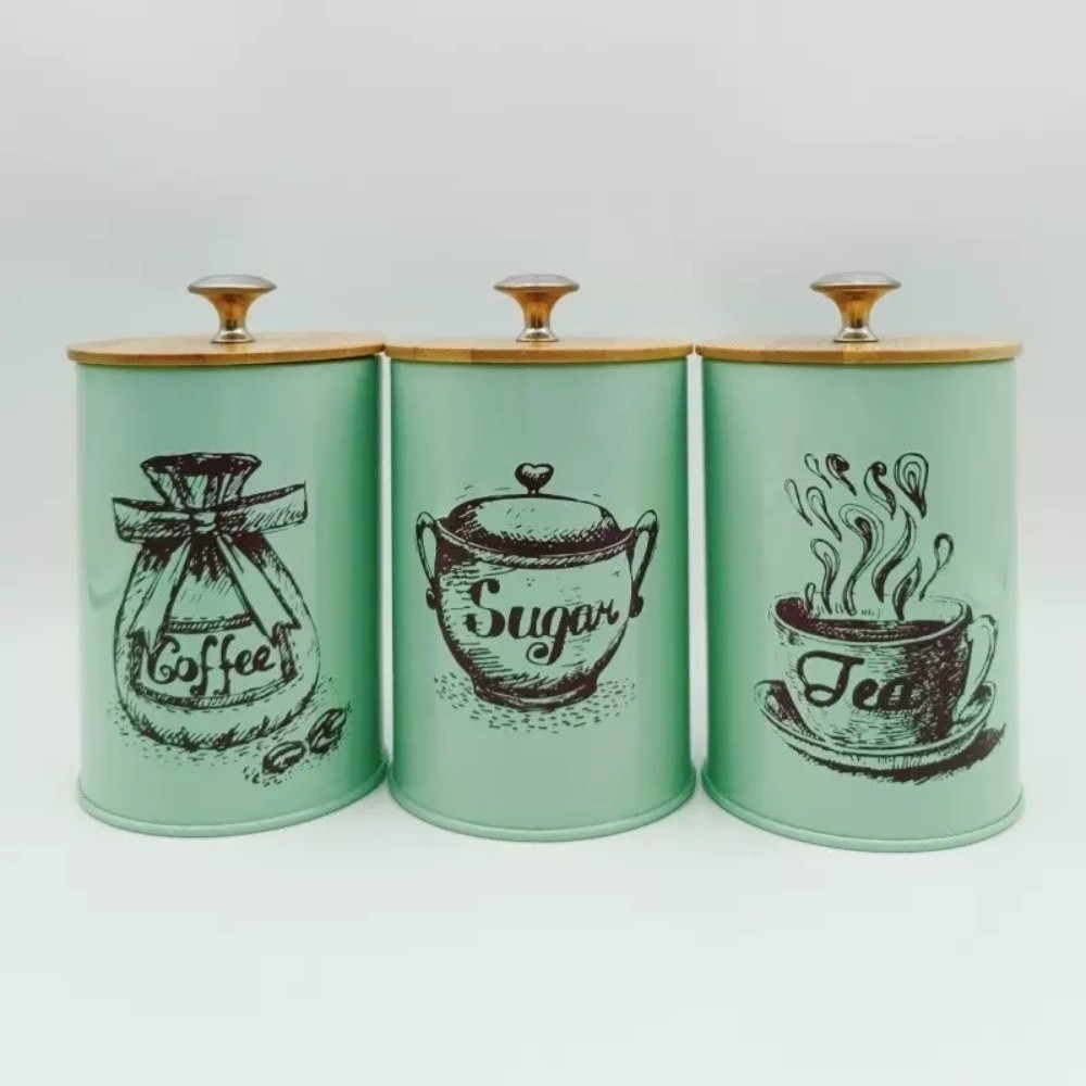 3pcs Metal Coffee Canister Set - đánh giá và giá Coffee Tea Sugar Container Set