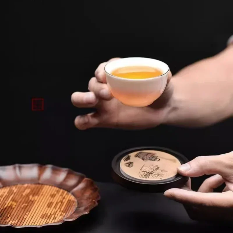 Round Wood Cup Mat Heat Resist - đánh giá và giá Coffee Tea In Chinese