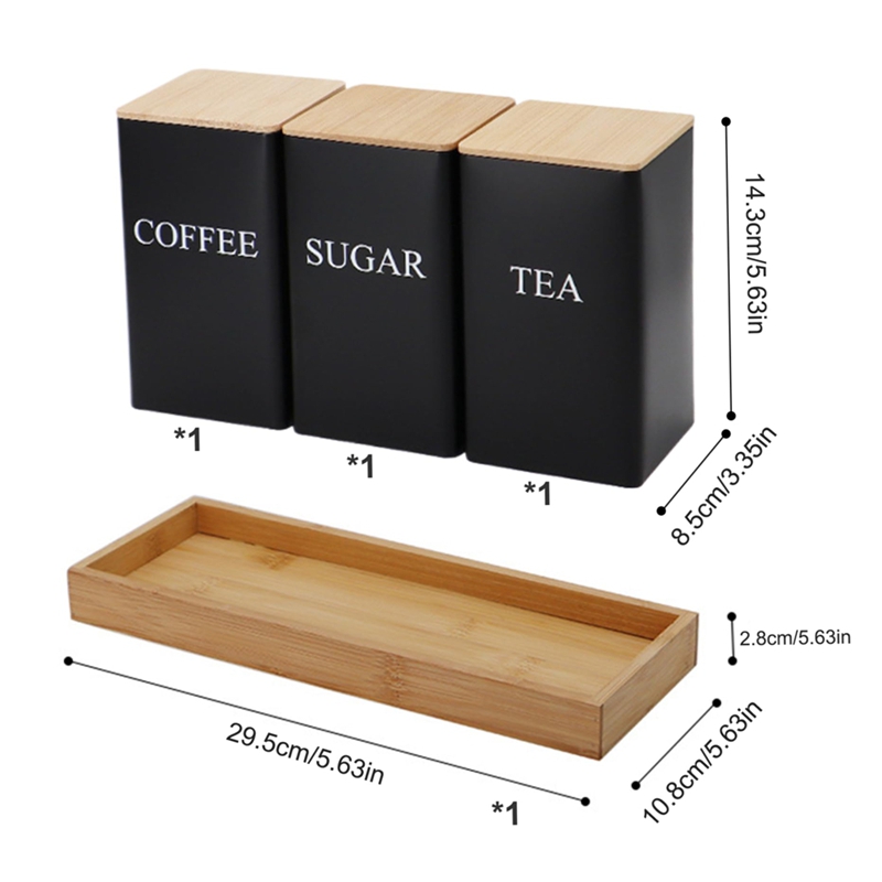 3PCS Set Tea Coffee Sugar Cani - đánh giá và giá Coffee Tea Sugar Container Set