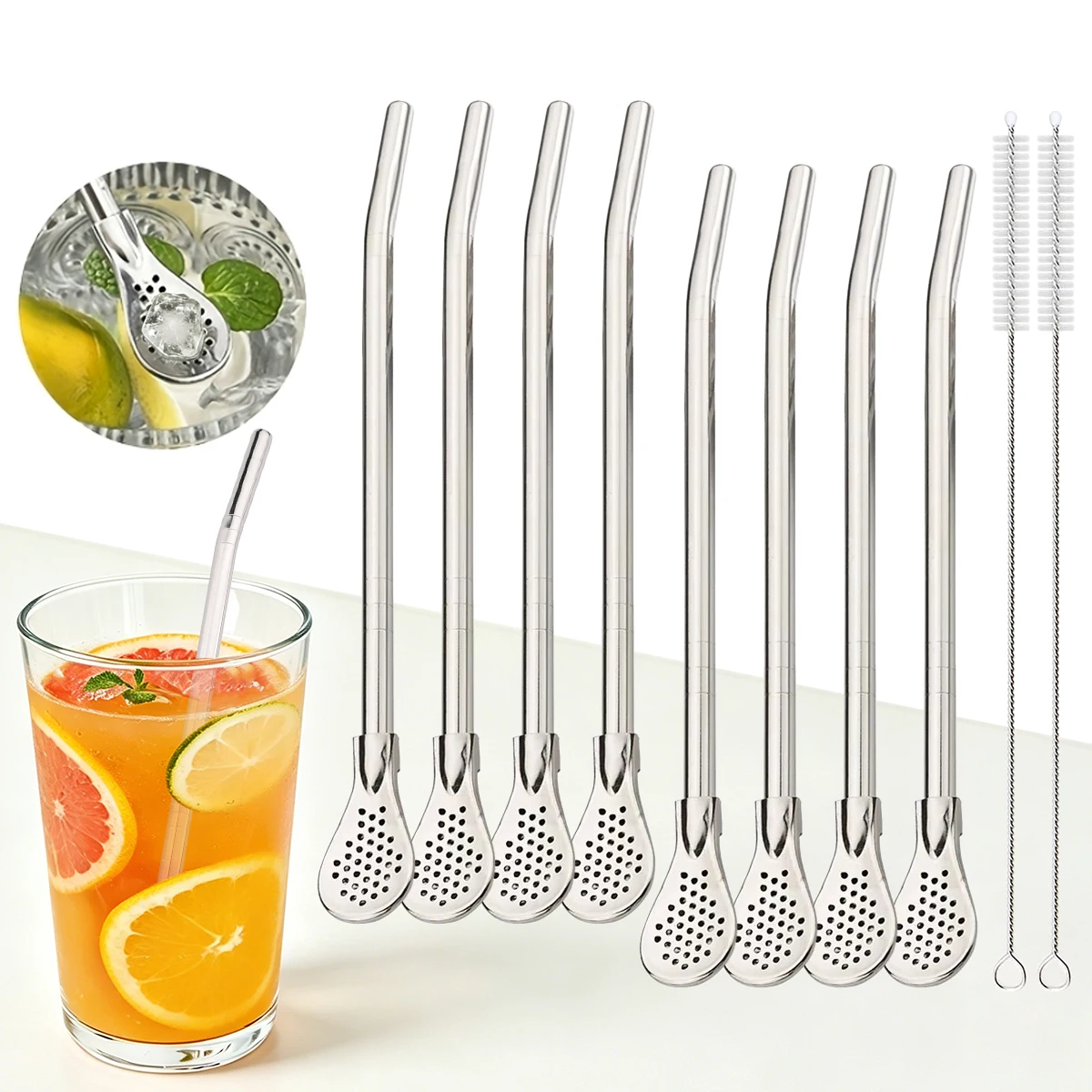 8pcs Filter Tea Straw Spoon Se - đánh giá và giá Coffee Tea Spoon