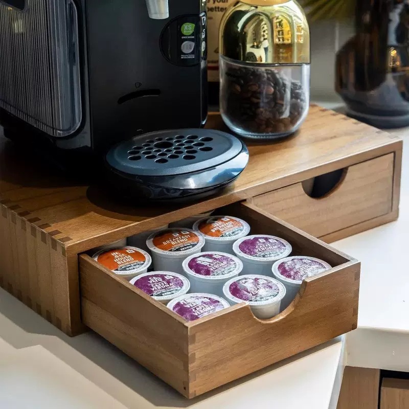 Minimalist solid wood coffee m - đánh giá và giá Coffee Tea Drawer Organizer