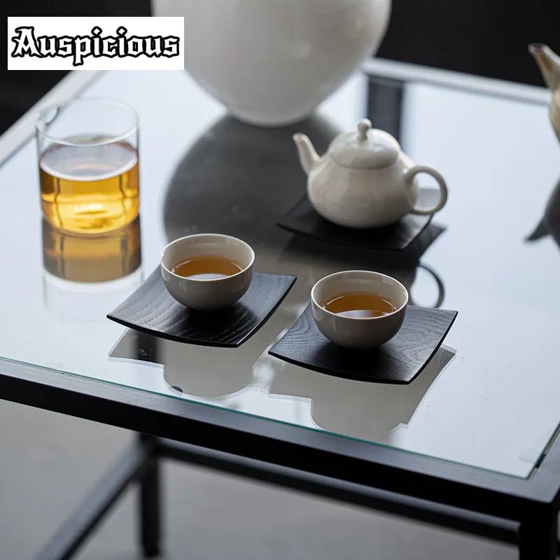 2pc/set Retro Solid Wood Coast - đánh giá và giá Coffee Tea In Chinese
