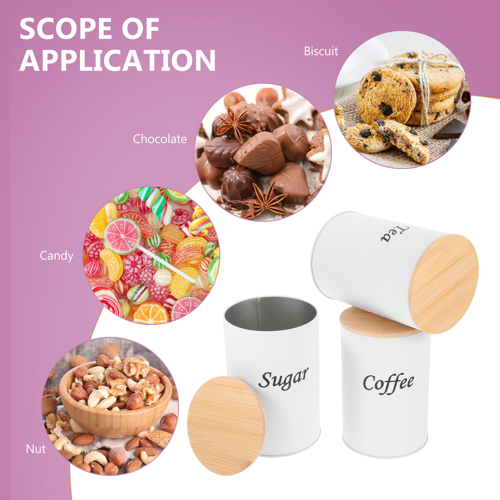 3Pcs Airtight Round Canisters  - đánh giá và giá Coffee Tea And Sugar Canisters