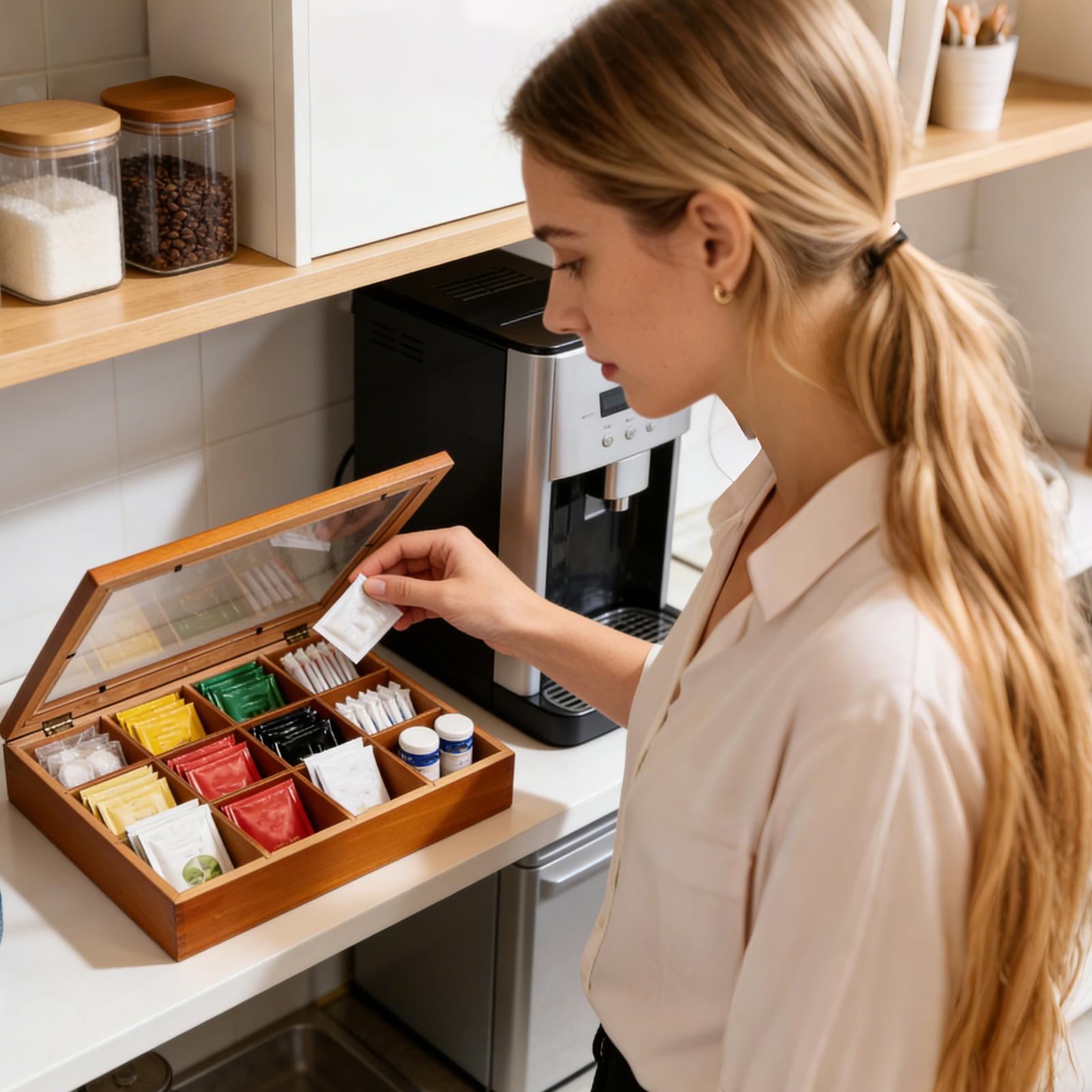 Tea Bag Storage 12-Compartment - đánh giá và giá Coffee Tea Drawer Organizer