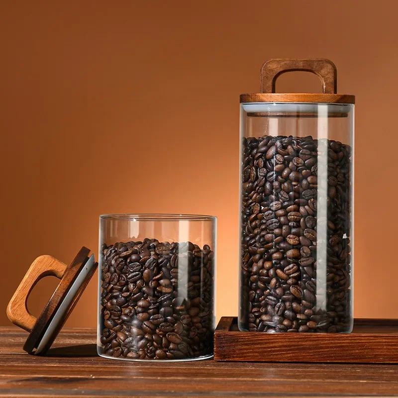 Clear Glass Jar with Bamboo Li - đánh giá và giá Coffee Tea Sugar Container Set