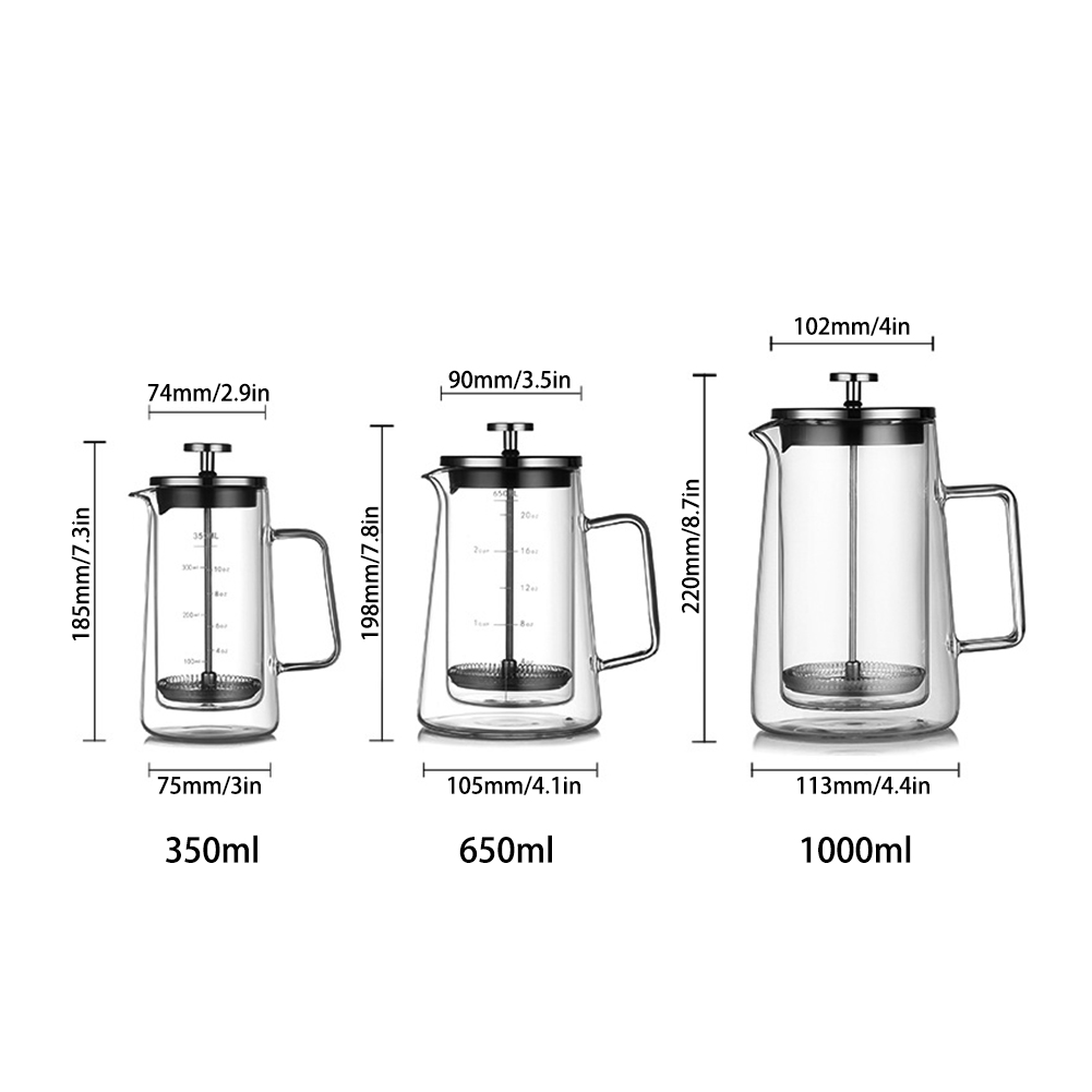 Double Layers French Press Pot - đánh giá và giá French Press Coffee & Tea
