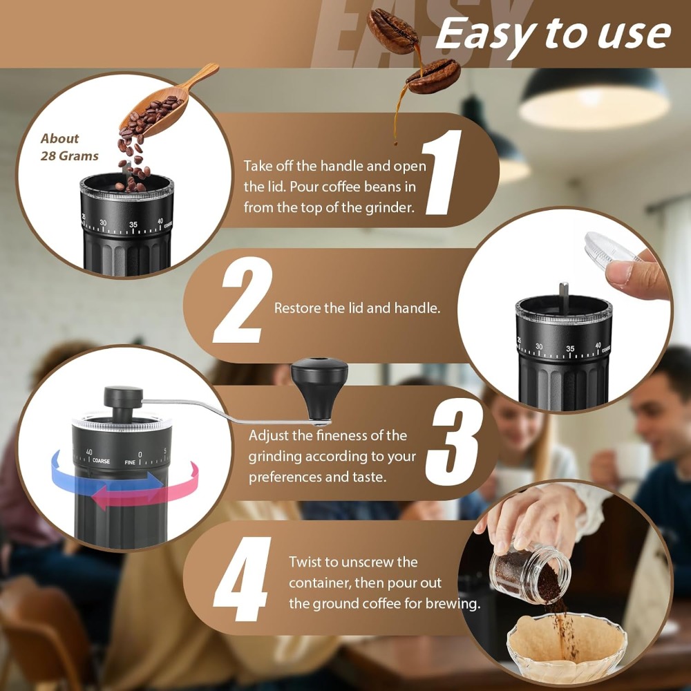 Manual Coffee Grinder with 40  - đánh giá và giá French Press Coffee & Tea