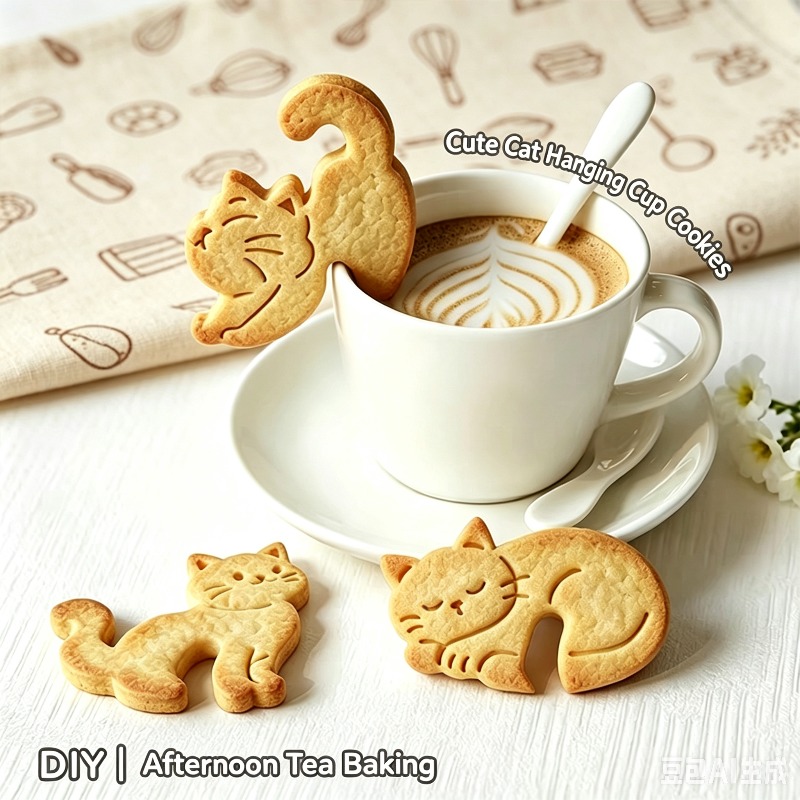 Cartoon Hanging Cup Cat Cookie - đánh giá và giá Mug Tea Coffee