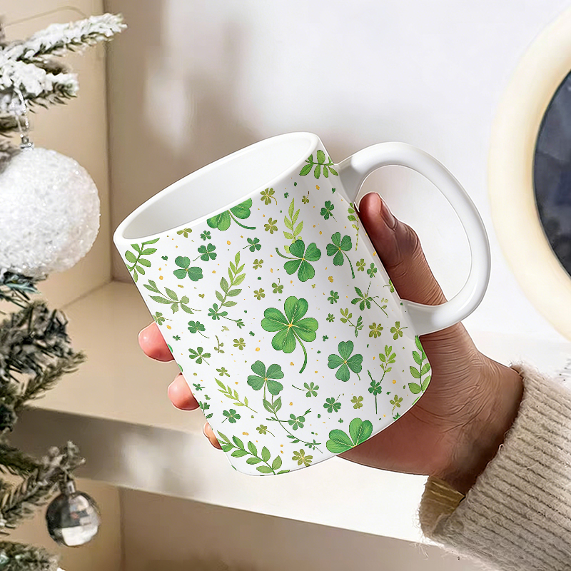 Watercolor green clover all-ov - đánh giá và giá Coffee Tea Green