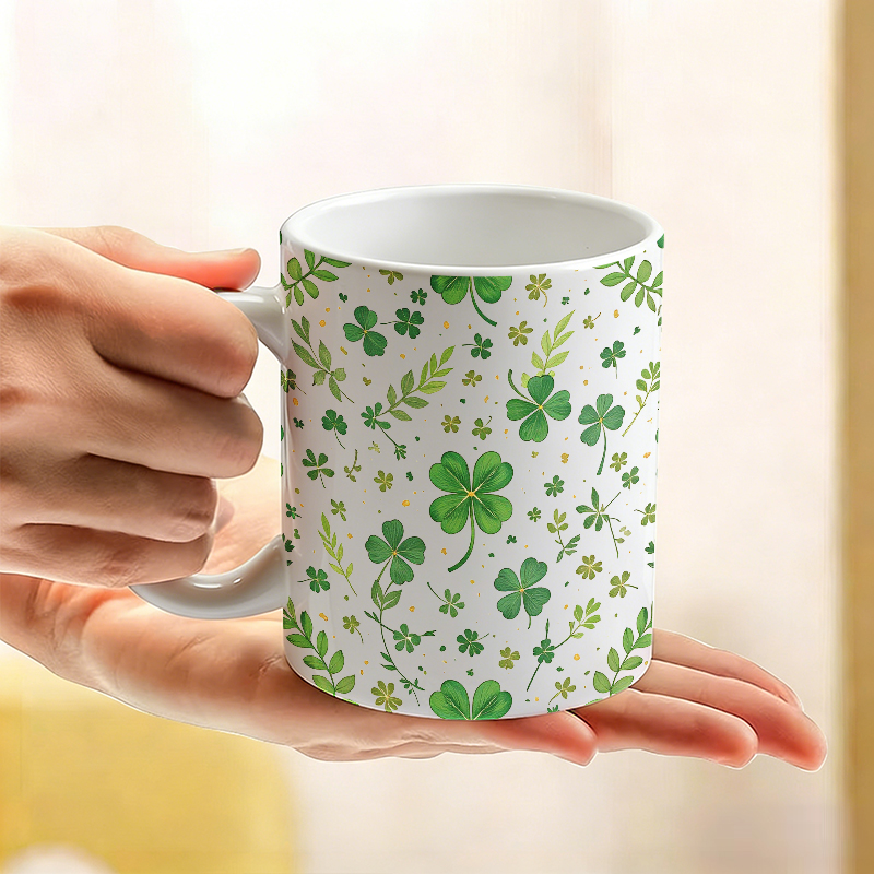 Watercolor green clover all-ov - đánh giá và giá Coffee Tea Green