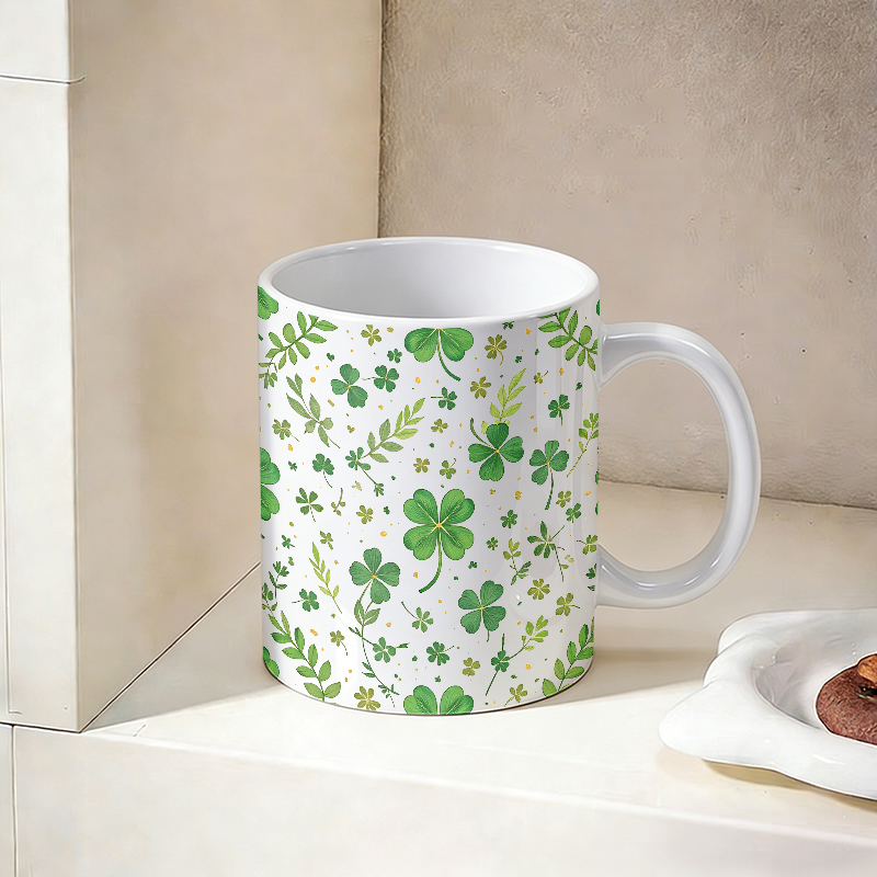Watercolor green clover all-ov - đánh giá và giá Coffee Tea Green