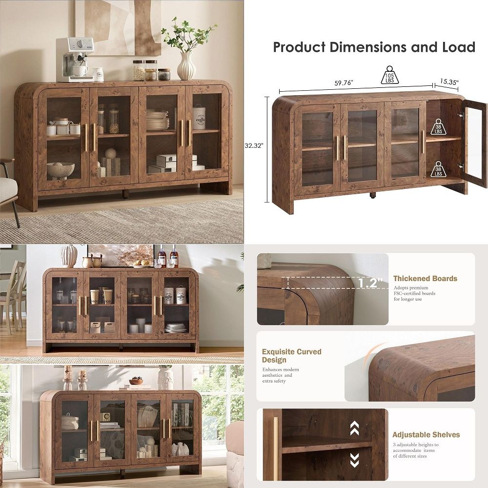Sideboard Buffet Cabinet with  - đánh giá và giá Coffee & Tea Difabis