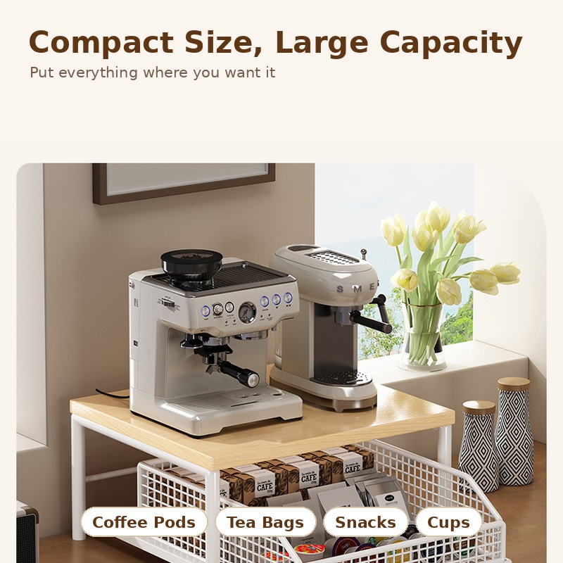 Coffee Machine Storage Rack Pu - đánh giá và giá Coffee Tea Drawer Organizer