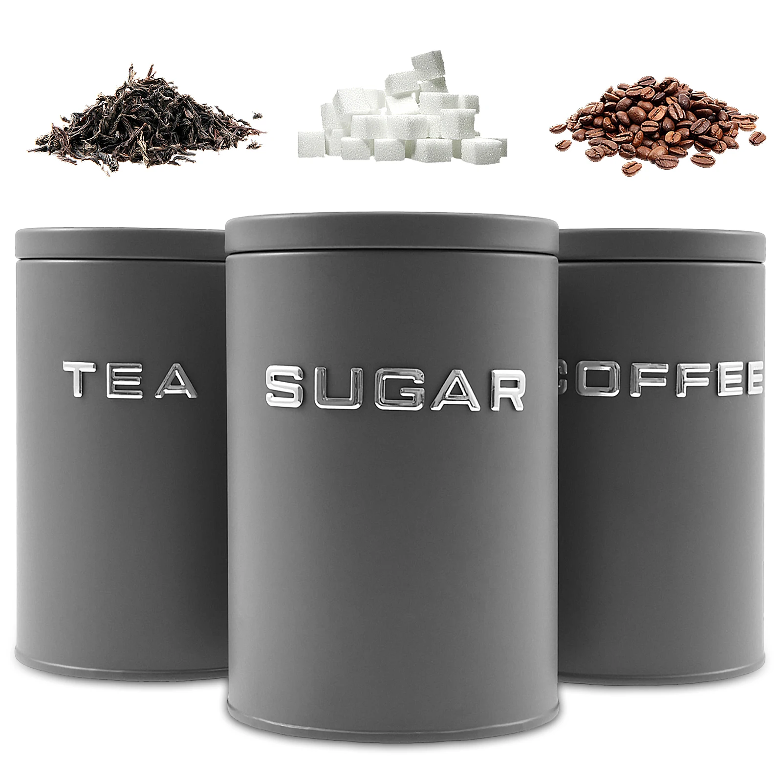 3 Pcs Tea Coffee Sugar Caniste - đánh giá và giá Coffee Tea Sugar Container Set