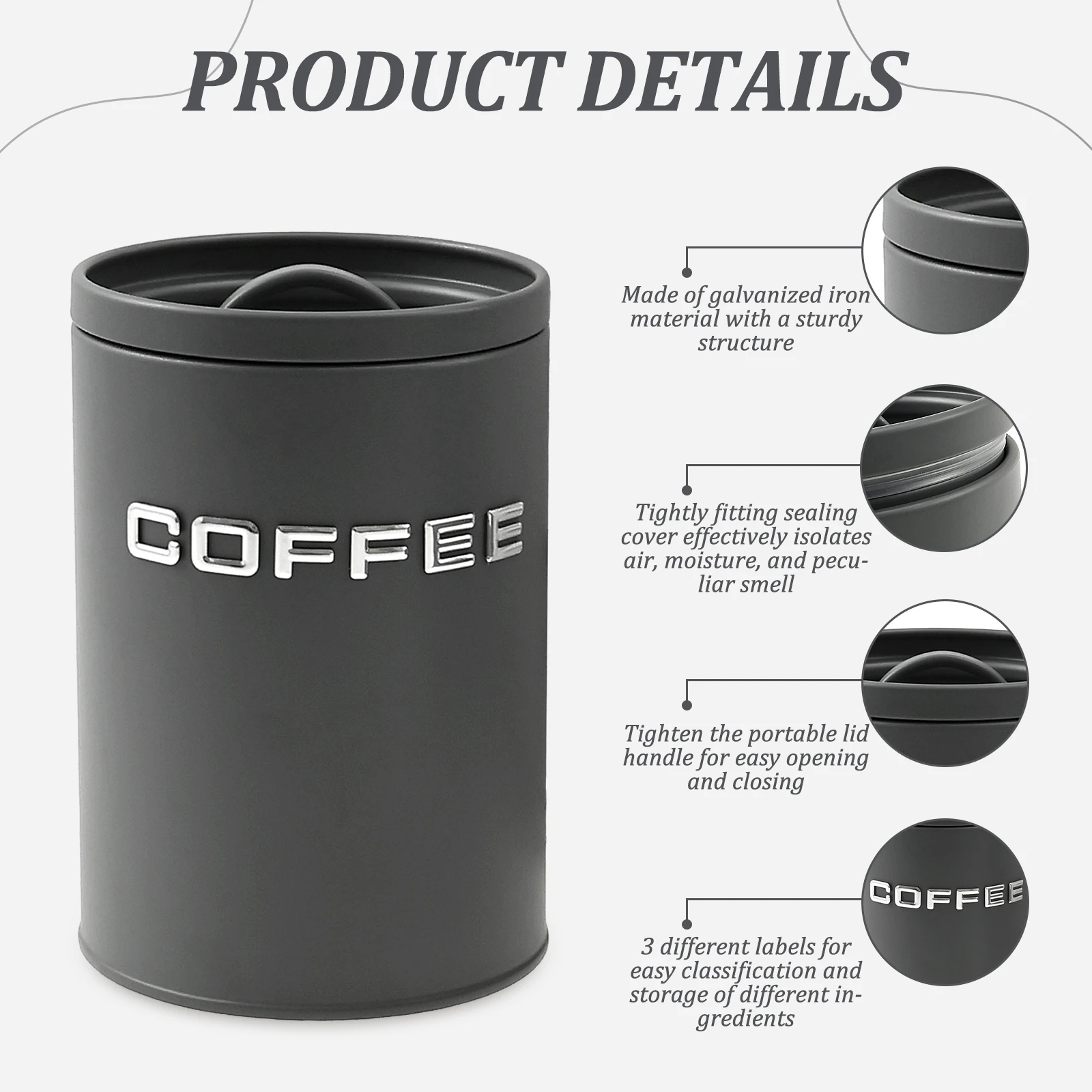 3 Pcs Tea Coffee Sugar Caniste - đánh giá và giá Coffee Tea Sugar Container Set