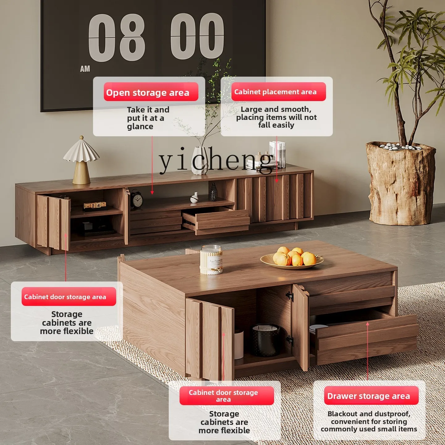 GZ Solid Wood TV Cabinet Stora - đánh giá và giá Coffee & Tea Difabis