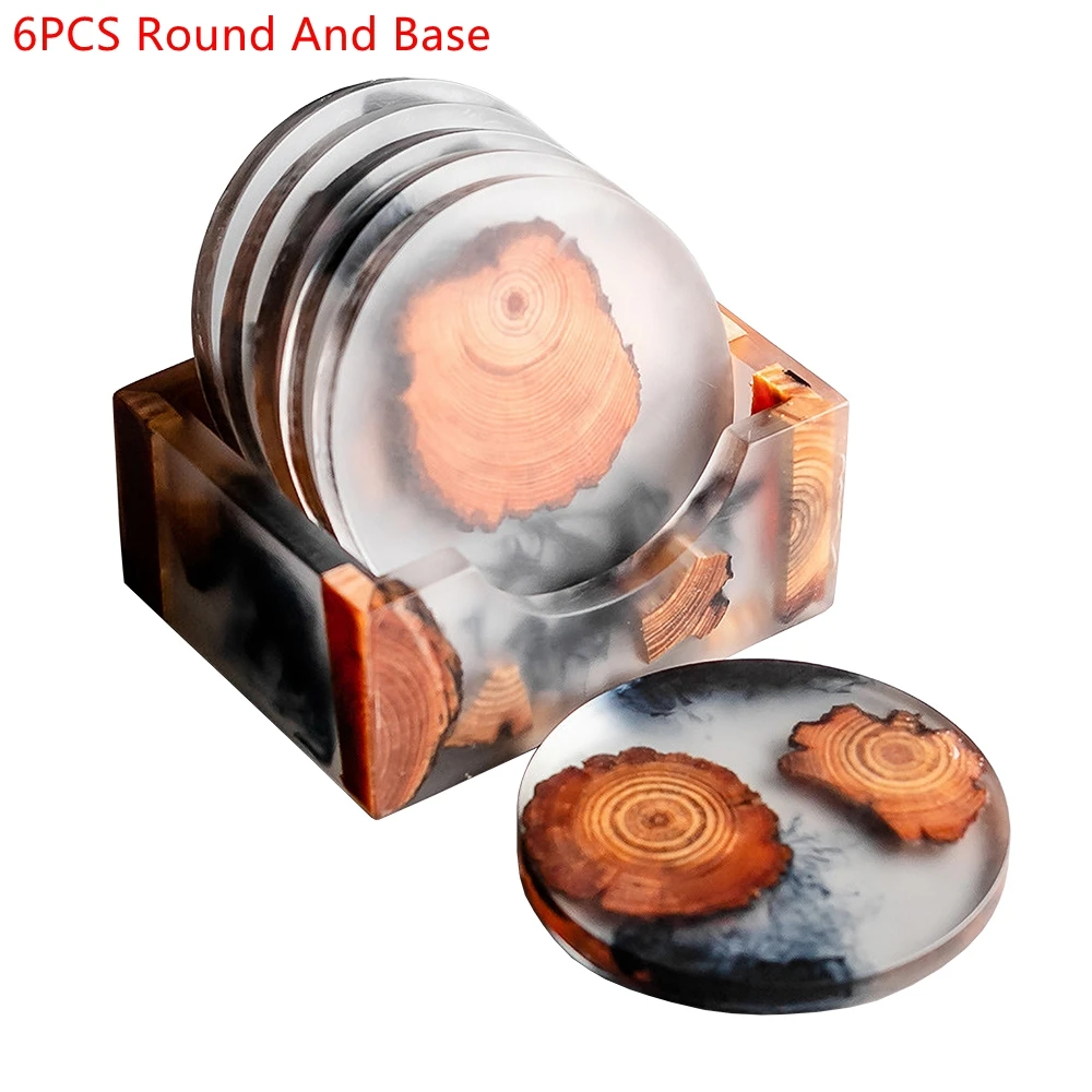 6PCS/Set Resin Pine Coasters H - đánh giá và giá Coffee Tea Sugar Set