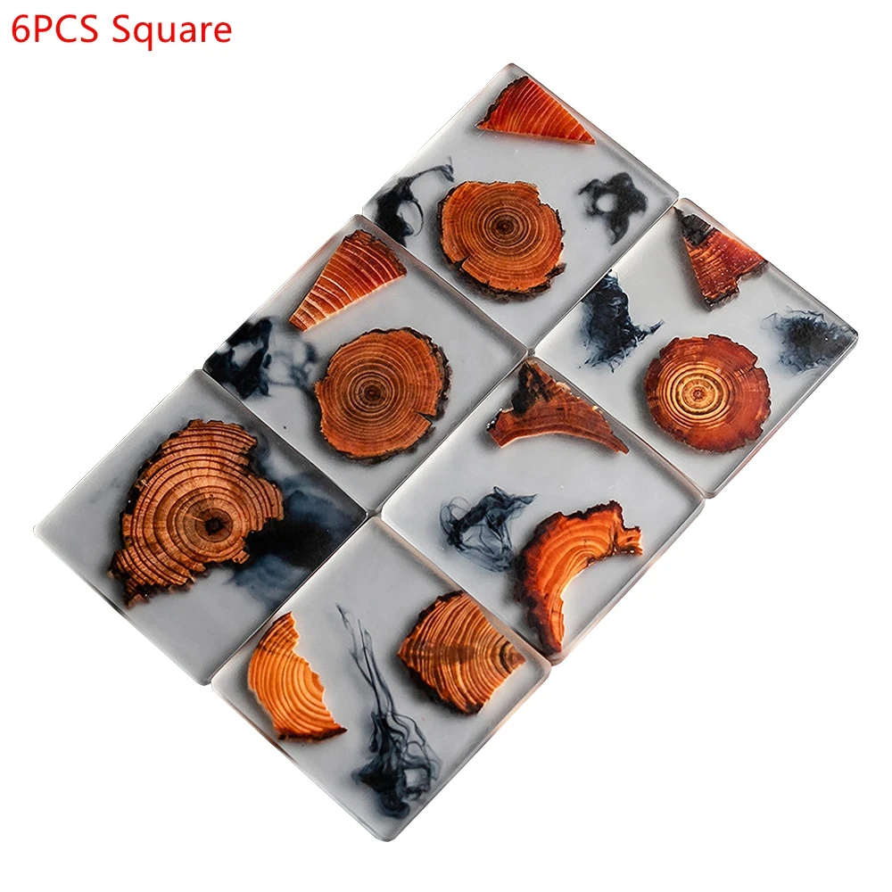 6PCS/Set Resin Pine Coasters H - đánh giá và giá Coffee Tea Sugar Set